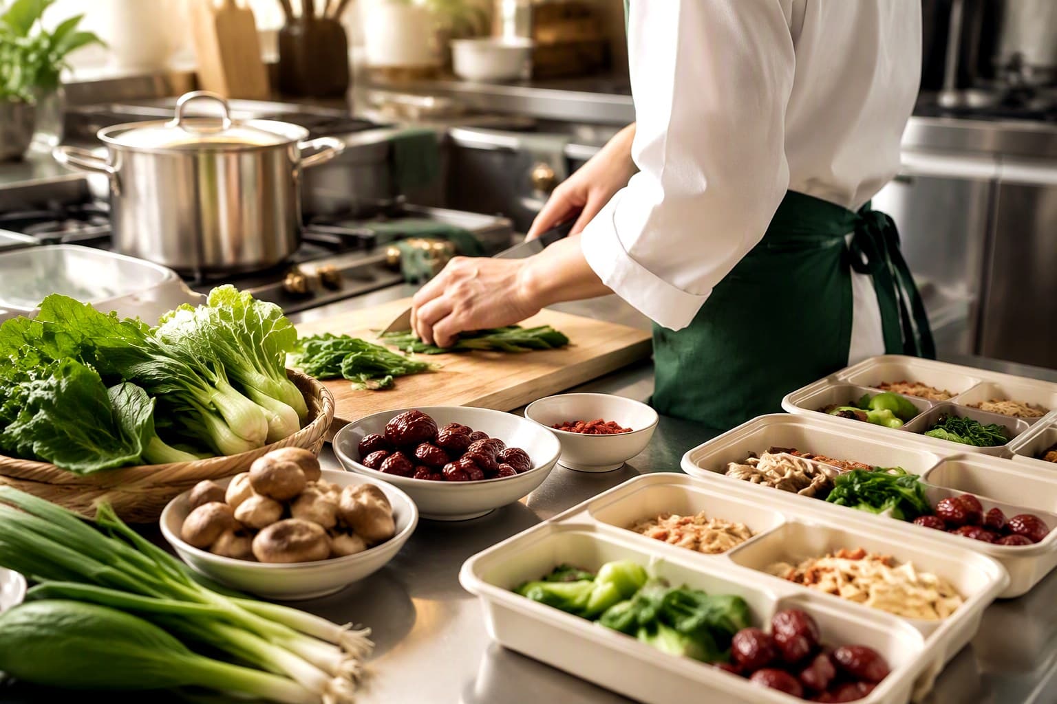 Jiahua kitchen preparation and ingredient handling