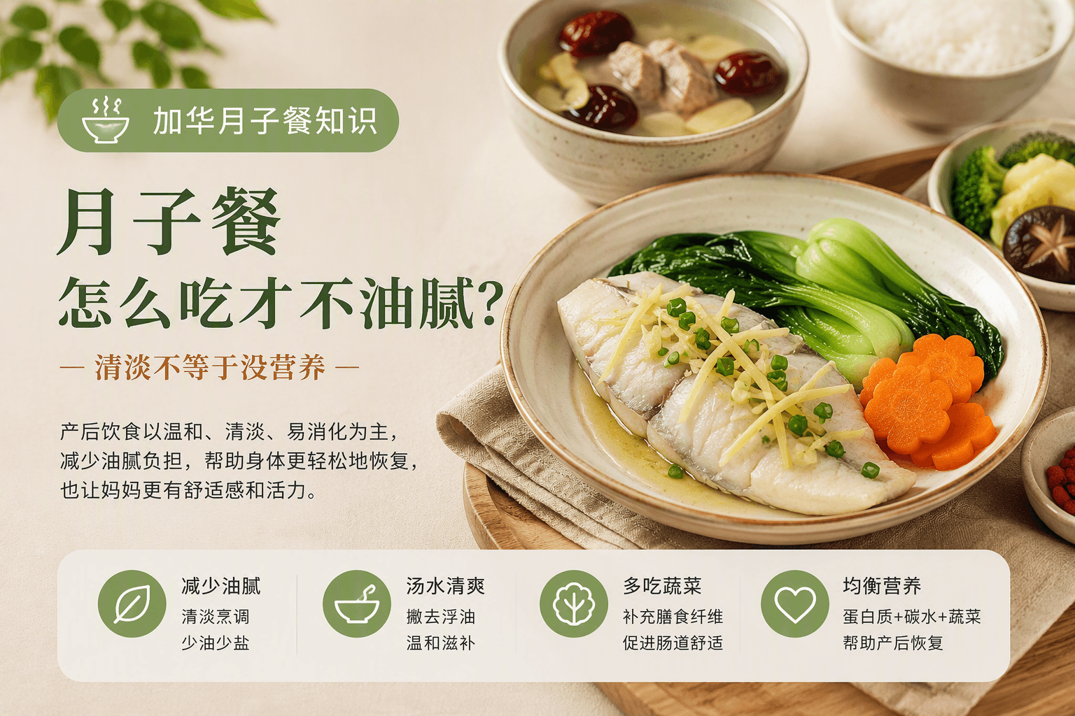 月子餐如何做到不油腻又有营养?