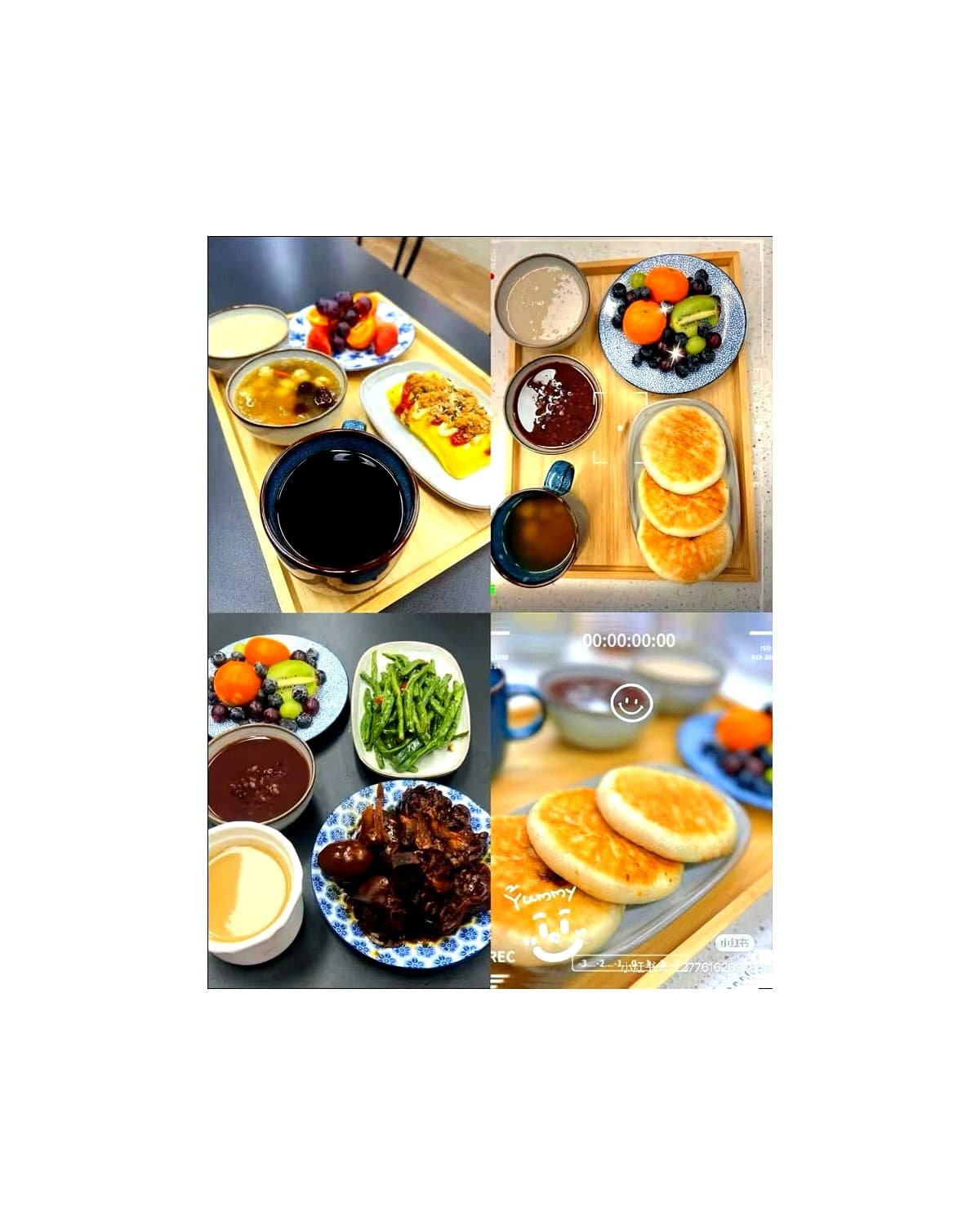 Jiahua postpartum breakfast and snack pairing with dim sum, fruit, dessert, and drinks