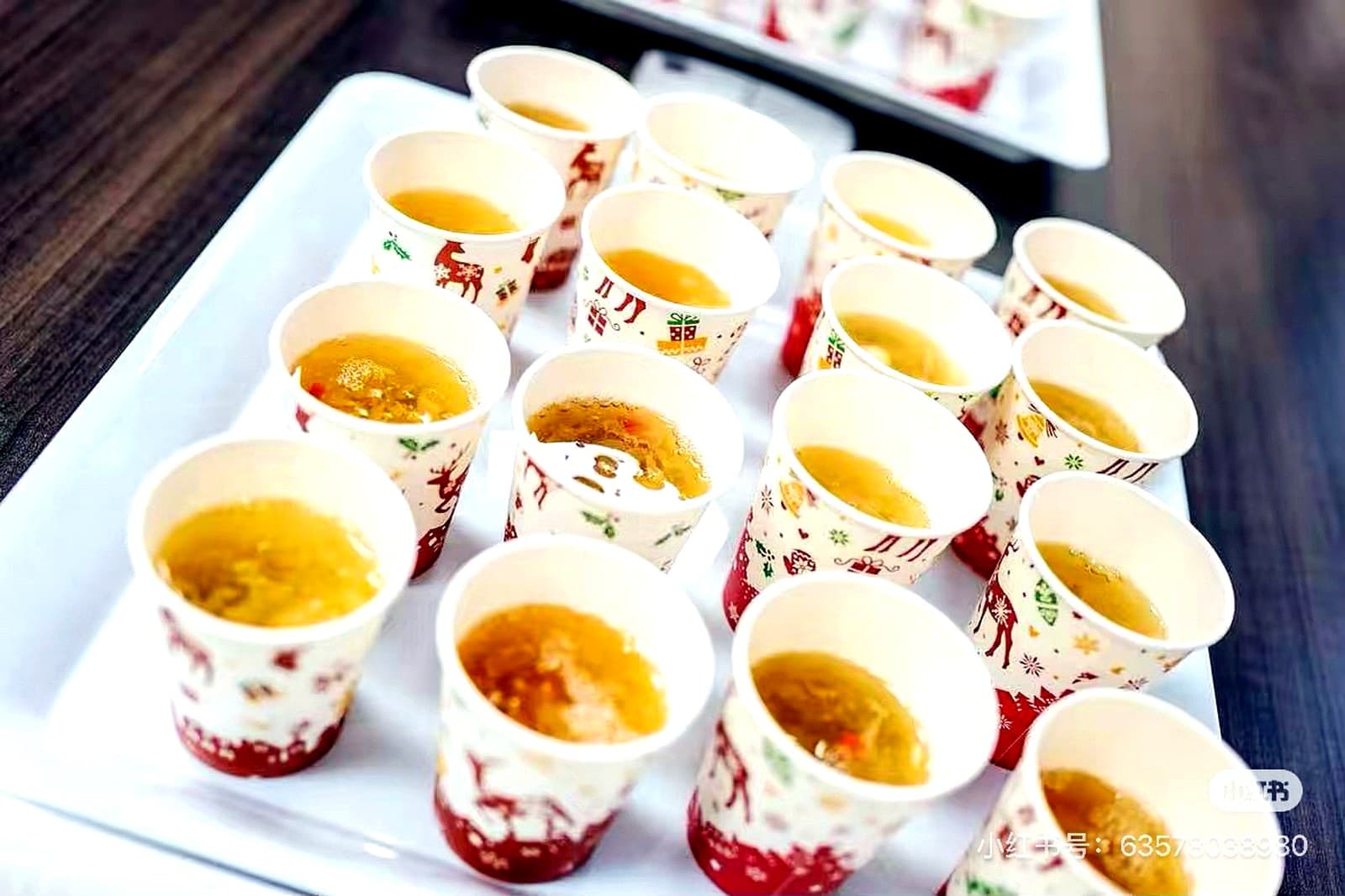 Jiahua actual customer delivery meal with main dish, sides, soup, and dessert